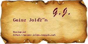 Geisz Jolán névjegykártya